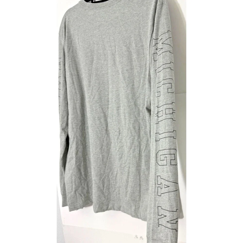 Michigan Wolverines Nike Shirt XL Gray Long Sleeve Jordan Logo NWT